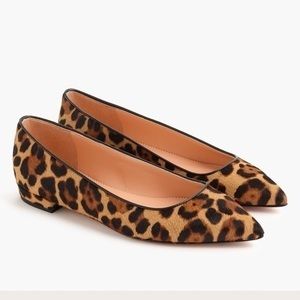 J crew cheetah ballet flat pointed toe